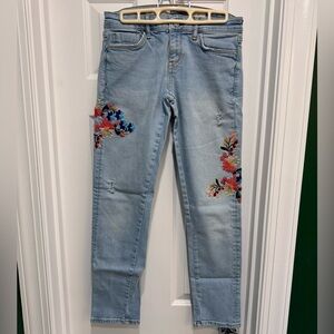 Pilcro and The Letterpress floral embroideredidered jeans